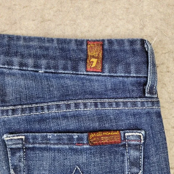 7 For All Mankind "A" Pocket Jeans Womens 26 Blue Dark Wash Bootcut Made in USA - Picture 7 of 12